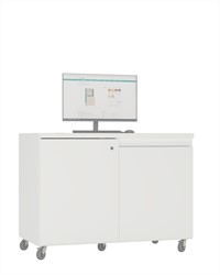 Comptoir de prêt/retour - L1200 x P600 x H900 mm - blanc