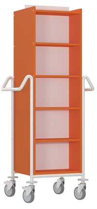 Chariot à livres Atria XL - orange-blanc