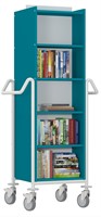 Boekenwagen Atria XL - turquoise blauw-wit-2