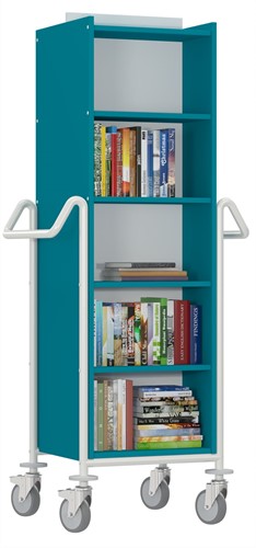 Boekenwagen Atria XL - turquoise blauw-wit-2