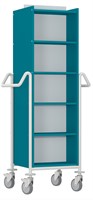 Boekenwagen Atria XL - turquoise blauw-wit