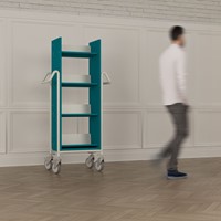 Boekenwagen Cursa L - turquoise blauw-wit-3