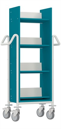 Boekenwagen Cursa L - turquoise blauw-wit