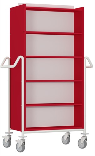 Chariot à livres Izar XL - rouge-blanc