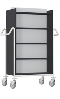 Boekenwagen Izar L - antracietgrijs-wit