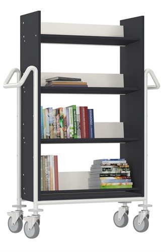 Boekenwagen Mira L - antracietgrijs-wit-2