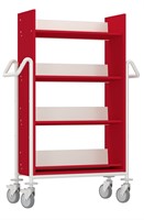 Chariot à livres Mira L - rouge-blanc