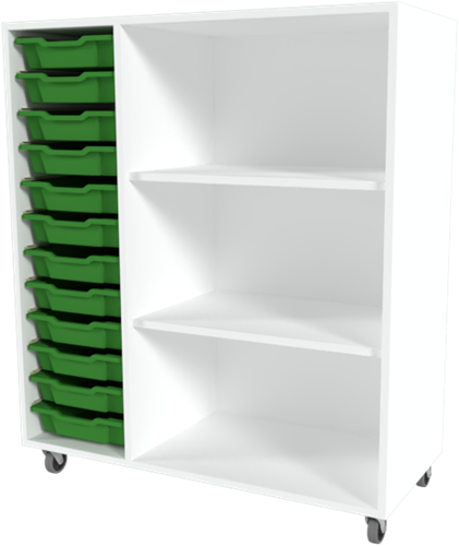 Storix Armoire Combi C2 blanc, B1050xH1200xD465 - tiroirs vert