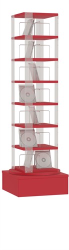 CD carrousel 1x - 7 niveaus + lage basis - rood