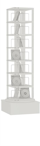 CD carrousel 1x - 7 niveaus + lage basis - wit