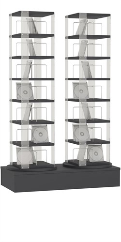 CD carrousel 2x - 7 niveaus + lage basis - antracietgrijs