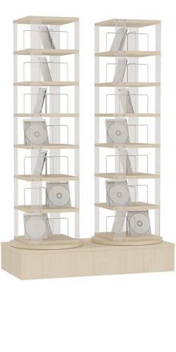 CD carrousel 2x - 7 niveaus + lage basis - ahorn
