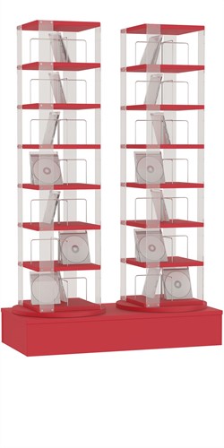 CD carrousel 2x - 7 niveaus + lage basis - rood