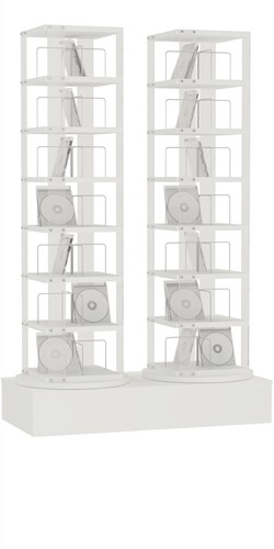 CD carrousel 2x - 7 niveaus + lage basis - wit