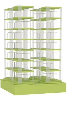 CD carrousel 4x - 7 niveaus + lage basis - avocadogroen-2