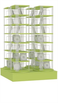 CD carrousel 4x - 7 niveaus + lage basis - avocadogroen