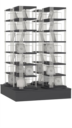 CD carrousel 4x - 7 niveaus + lage basis - antracietgrijs