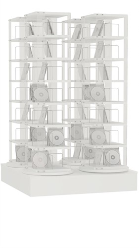 CD carrousel 4x - 7 niveaus + lage basis - wit