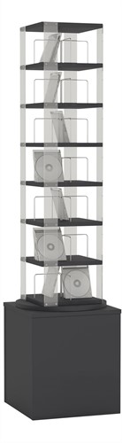 CD carrousel 1x - 7 niveaus + hoge basis - antracietgrijs