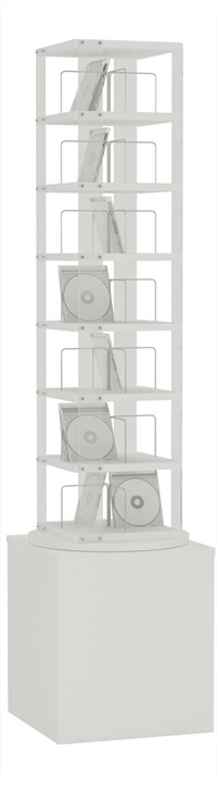 CD carrousel 1x - 7 niveaus + hoge basis - wit