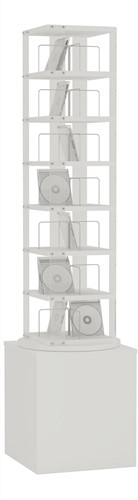CD carrousel 1x - 7 niveaus + hoge basis - wit