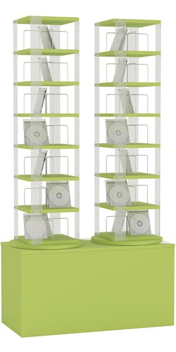 CD carrousel 2x - 7 niveaus + hoge basis - avocadogroen