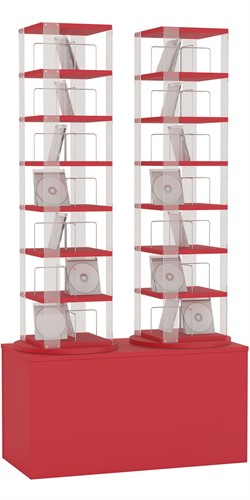 CD carrousel 2x - 7 niveaus + hoge basis - rood