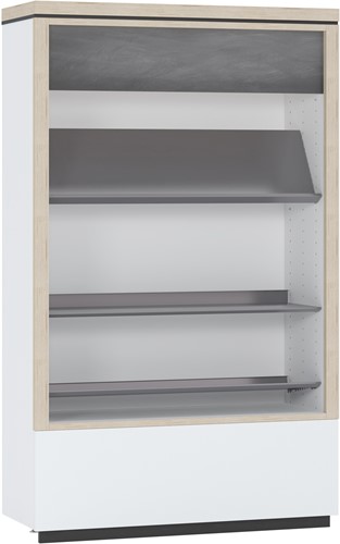 Flexus wandboekenkast met houten legborden - startsectie laag