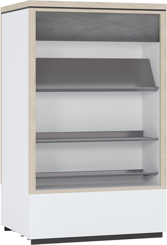 Flexus dubbelzijdige boekenkast met houten legborden - aanbouwsectie laag