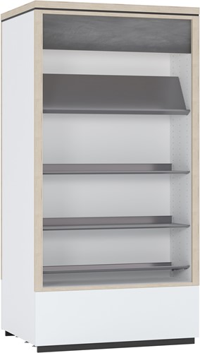 Flexus dubbelzijdige boekenkast met houten legborden - startsectie medium
