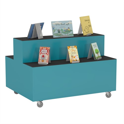 Meuble d'exposition Foxis B1200 x P900 x H700 mm - bleu turquoise
