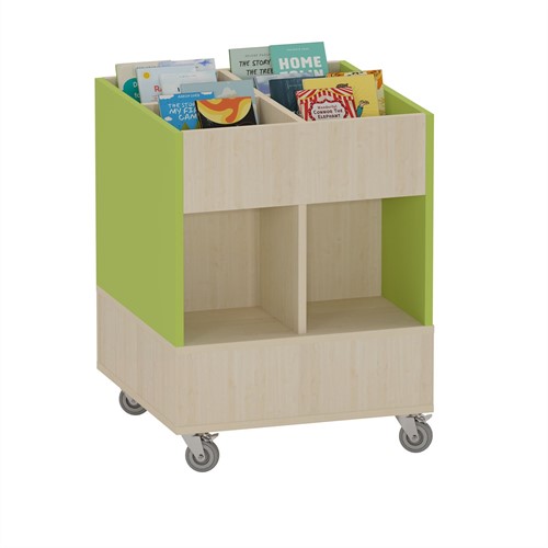 Foxis prentenboekenbak hoog - B600 x D600 x H780 mm - ahorn-avocadogroen