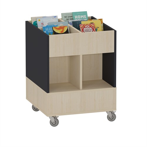 Foxis prentenboekenbak hoog - B600 x D600 x H780 mm - ahorn-antracietgrijs