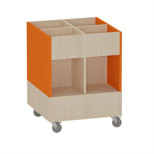 Foxis bac a livre haut L600 x P600 x H780 mm - Érable-Orange-2