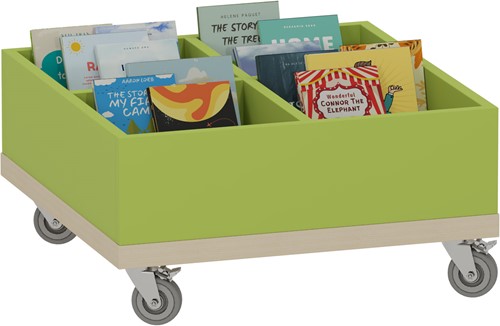 Foxis KDV prentenboekenbak - B600 x D600 x H318 mm - ahorn-avocadogroen-2