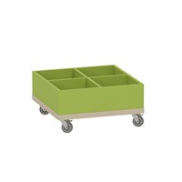Foxis KDV prentenboekenbak - B600 x D600 x H318 mm - ahorn-avocadogroen