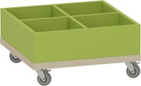 Foxis KDV prentenboekenbak - B600 x D600 x H318 mm - ahorn-avocadogroen