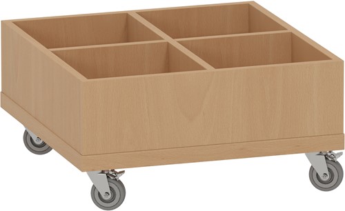 Foxis KDV prentenboekenbak - B600 x D600 x H318 mm - beuken