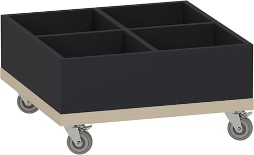 Foxis KDV prentenboekenbak - B600 x D600 x H318 mm - ahorn-antracietgrijs