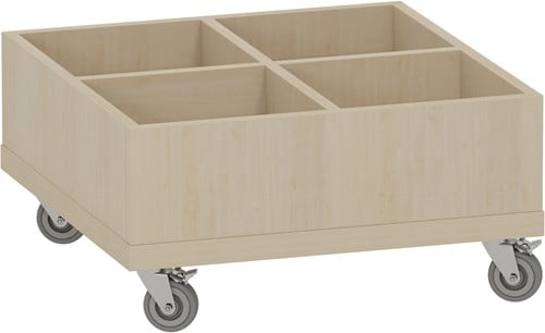 Foxis KDV prentenboekenbak - B600 x D600 x H318 mm - ahorn
