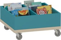 Foxis KDV prentenboekenbak - B600 x D600 x H318 mm - ahorn-turquoise blauw-2