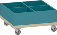 Foxis KDV prentenboekenbak - B600 x D600 x H318 mm - ahorn-turquoise blauw