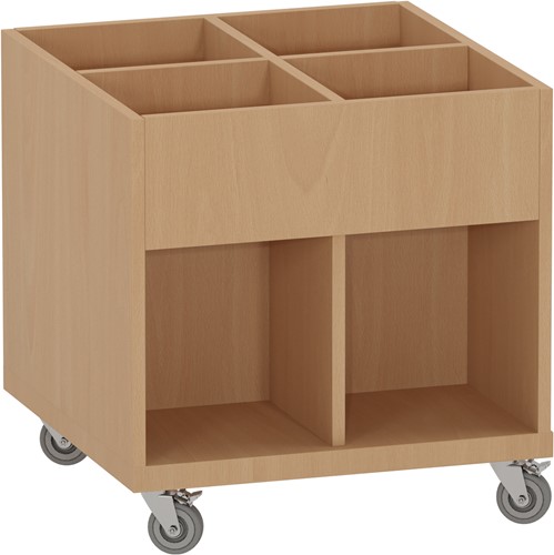 Foxis KDV prentenboekenbak hoog - B600 x D600 x H616 mm - beuken
