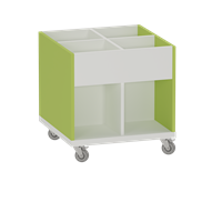 Foxis KDV prentenboekenbak hoog - B600 x D600 x H616 mm - wit-avocadogroen
