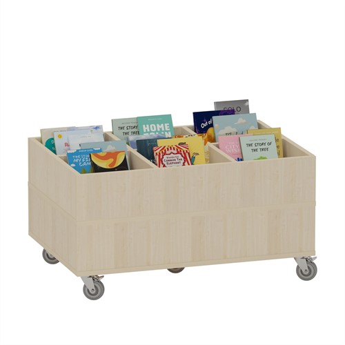 Foxis prentenboekenbak - 6 vakken - B900 x D600 x H464 mm - ahorn