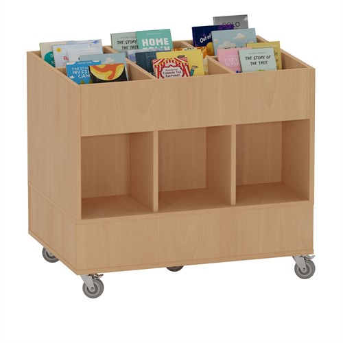 Foxis prentenboekenbak - 6 vakken - B900 x D600 x H780 mm - beuken