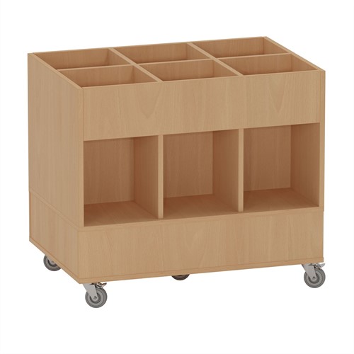 Foxis prentenboekenbak - 6 vakken - B900 x D600 x H780 mm - beuken-2