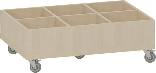 Foxis KDV prentenboekenbak - 6 vakken - B900 x D600 x H318 mm - ahorn