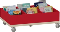 Foxis KDV prentenboekenbak - 6 vakken - B900 x D600 x H318 mm - ahorn-rood-2