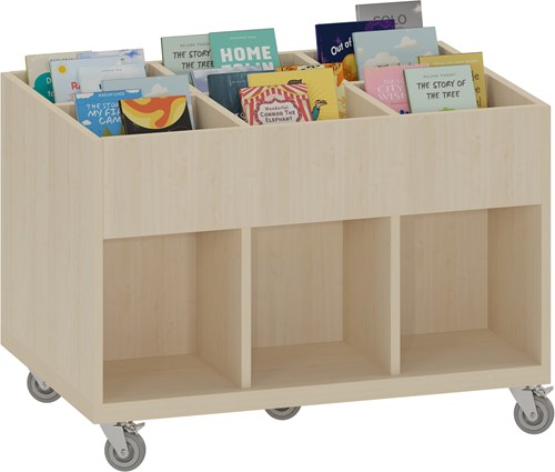 Foxis KDV prentenboekenbak - 6 vakken - B900 x D600 x H616 mm - ahorn-2